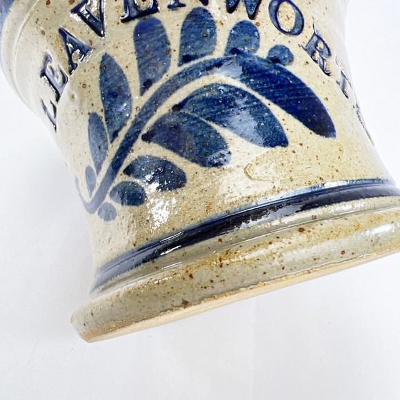 Vintage Fort Leavenworth Pot Stoneware Hand Thrown Pottery Grey Blue Crock - Picture 6 of 13